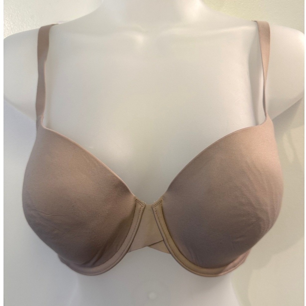 Calvin Klein Womens 34D Taupe Underwire T-Shirt Bra Seamless Molded Cup Neutral